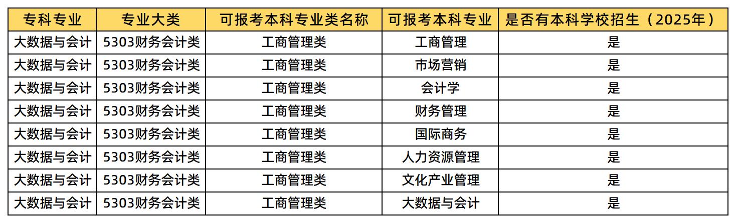 大數(shù)據(jù)與會計(jì)可報(bào)考的專業(yè)