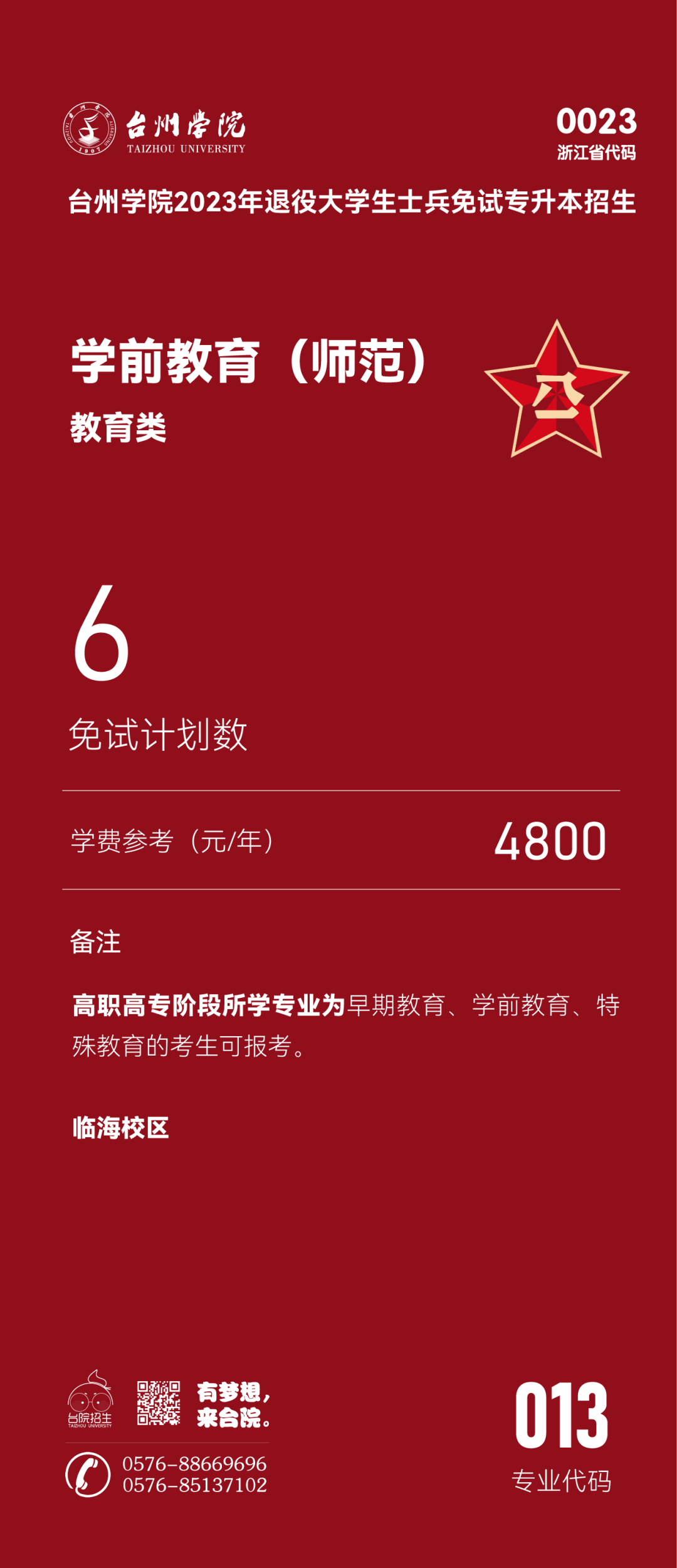 2023年臺州學(xué)院退役大學(xué)生士兵免試專升本招生簡章(圖12)