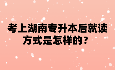 考上湖南專升本后就讀方式是怎樣的？.png
