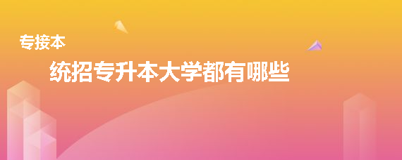 統(tǒng)招專(zhuān)升本大學(xué)都有哪些(圖1)