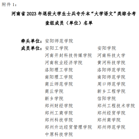 2023年河南省退役大學(xué)生士兵專升本“大學(xué)語(yǔ)文”類綜合考查工作方案(圖6)