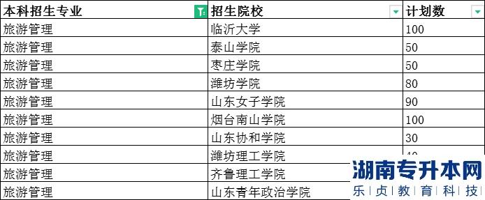 山東專升本旅游管理可以報考的學校2023(圖2)